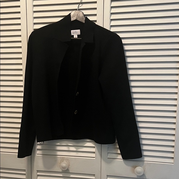 croft & barrow Jackets & Blazers - Croft & Barrow Classic Black brown button down Sweater Knit.